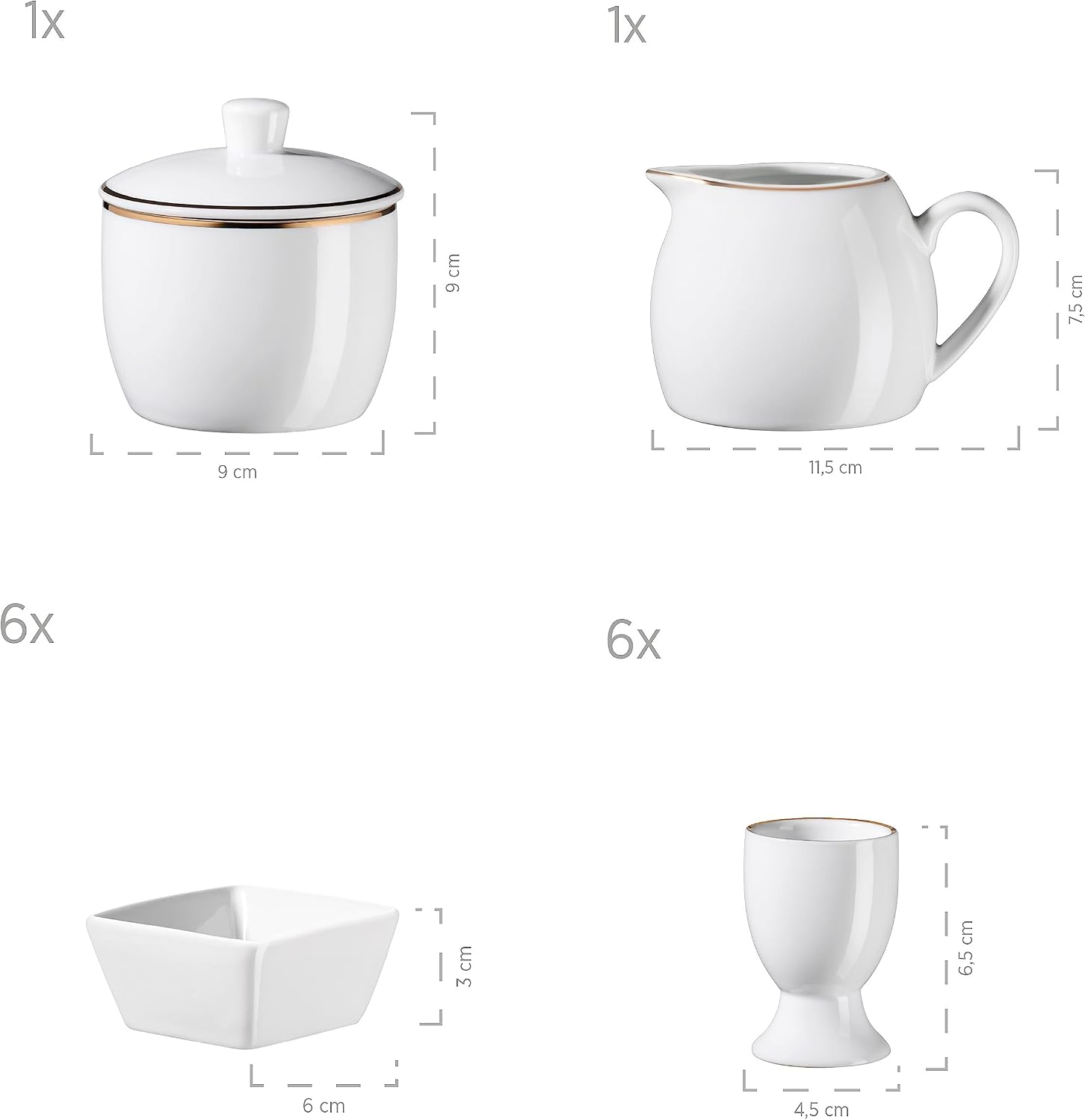 Mäser Professional Dining Accessory Set White/Gold
