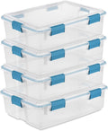 Sterilite 4-Pack Gasket Box, Weather-Resistant Storage Bins with Latching Lids, 37 Quart - Heavy-Duty Organizing Containers for Closet, Bathroom, and Office