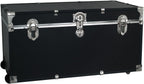 Seward Traveler Trunk with Wheels & Lock, Black, 31-Inch