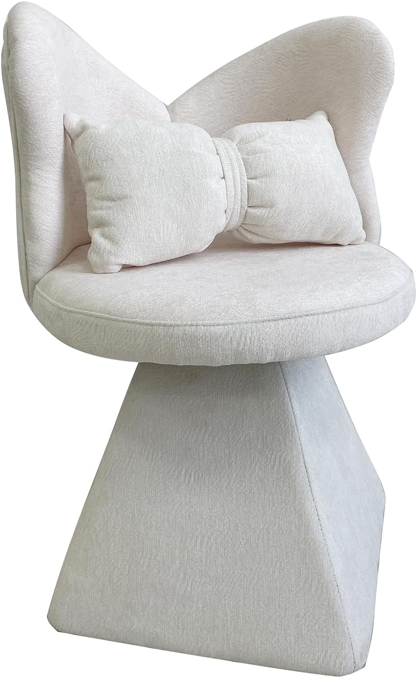 Bedroom Living Room Butterfly Back Chenille Velvet Vanity Stool, Triangular S...