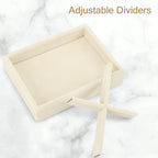 DesignSter Small Jewelry Tray-Ring Organizer 2PCS Premium Velvet Rings Earrings Display Tray Storage Insert Holder for Jewelry Box, Drawer, Dresser (4 Grids, Beige)