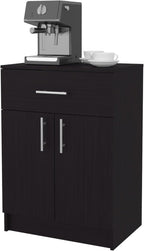 23.6" D*15.9" W*33.5" H Freestanding Kitchen Pantry with Dawer & Shelf, Double Door, Rectangular Storage Cabinet, Traditional, for Living Room, Dining Room, Wenge
