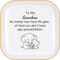 Elephant Gifts for Grandma Christmas, Cute Grandma Gifts from Grandchildren | You don't have ugly grandchildren, Ring Dish 4" Practical Size, Ceramic