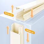 Delamu 157in Cord Hider, Cord Cover Wall Cable Management, Paintable Wire Cover for Cords, Cable Hider Raceway Kit, Cable Cover Concealer, Wire Hiders for TV on Wall, 10 X L15.7 W1.18 H0.6in, Beige