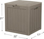TARKARI 35 Gallon Lockable Resin Deck Box, Waterproof & UV-Resistant Outdoor Storage Box for Outdoor Cushion Storage, Garden Tools & Pool Accessories Storage, Gray