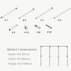 Industrial Pipe Clothing Rack, Heavy Duty Wall Mounted Clothes Rack, Retail Display Hanging Garment Rod for Laundry Rooms, Closet Storage 14.6x110x82.7 Inches, Model K07