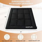 Queen Size Japanese Floor Futon Foldable Futon Mattress for Floor Tatami Mattress Portable Rollaway Bed for Guest Playmat for Kids Tatami Sleeping Pad Japanese Mattress for Adults Black A