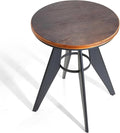 Round Cafe Table - 23.62" Pine Wood Top, Metal Frame, 28.15" High, Modern Industrial Dining Table for Kitchen, Home Office, Bistro, Compact for Space Saving, Black Base Brown Top