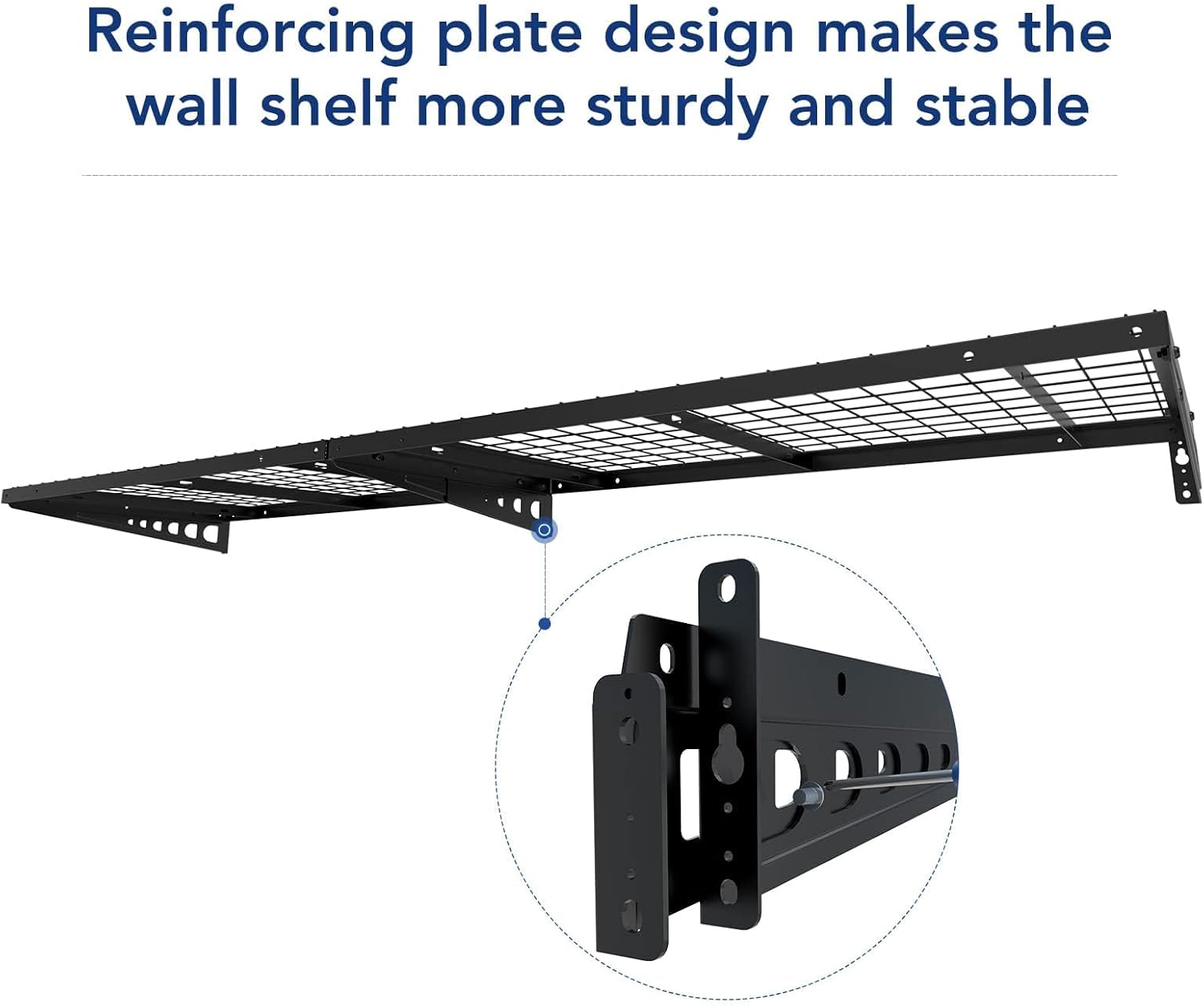 FLEXIMOUNTS 2 Pack 2x4ft Garage Storage 24x48 inch Heavy Duty Bike Wall Shelving Rack, 440lbs Total Weight Capacity, Black, Pro Series