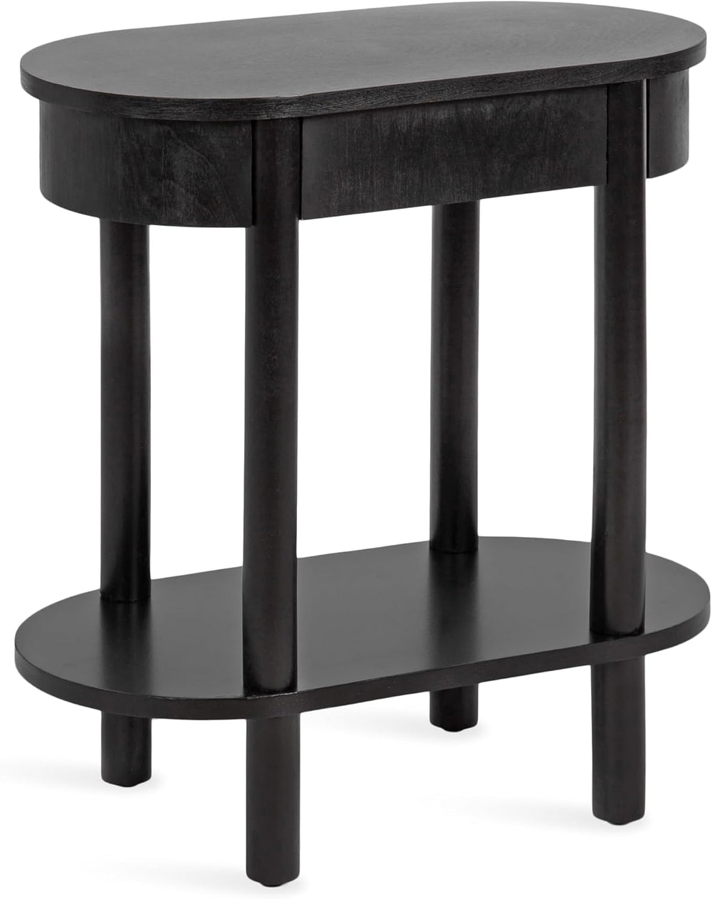 Kate and Laurel Koji Modern Tiered Rectangular Side Table; 22 x 12 x 24; Blac...