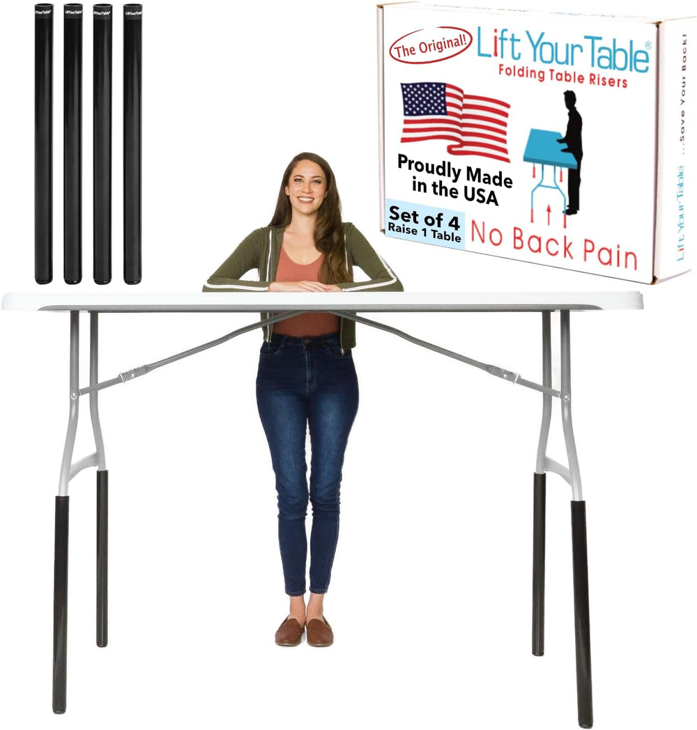 Lift Your Table® Folding Table Risers - Standing Desk Kit: XL Height - Made i...