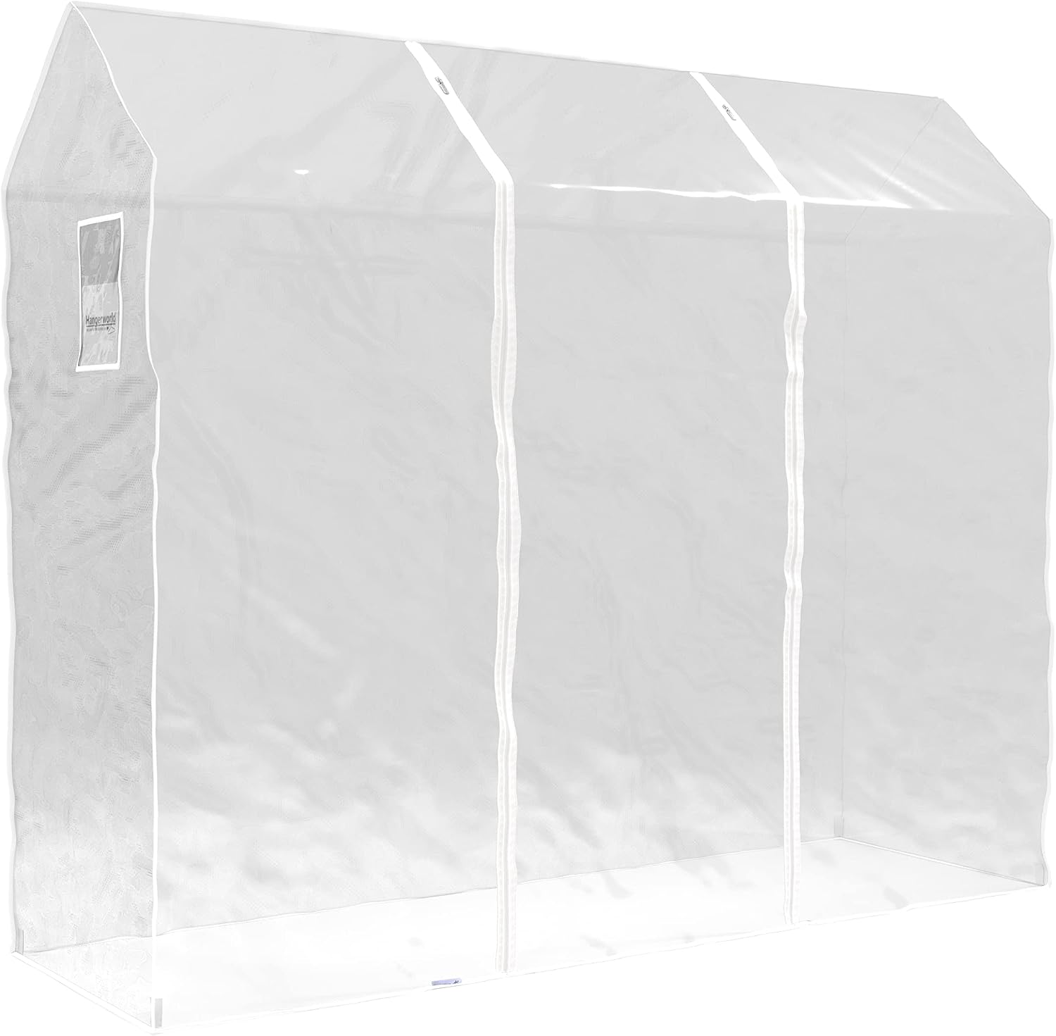 HANGERWORLD 6ft Clothes Garment Rack Cover for Open Closet Clear Showerproof COVER ONLY (72"x24")