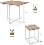 Giantex 5 Piece Dining Table Set, Dining Set for 4 with Square Stools, Small Kitchen Table Set with Metal Frame, Compact Design for Small Space, Home Kitchen Bar Pub Apartment