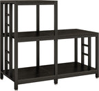 METYERRY 5-Tier Mini Fridge Stand, Bakers Rack with Storage,Multi-Purpose Microwave Stand,Mini Fridge Cabinet,Mini Fridge Shelf for Office,Kitchen,Living Room,Coffee Bar,Black