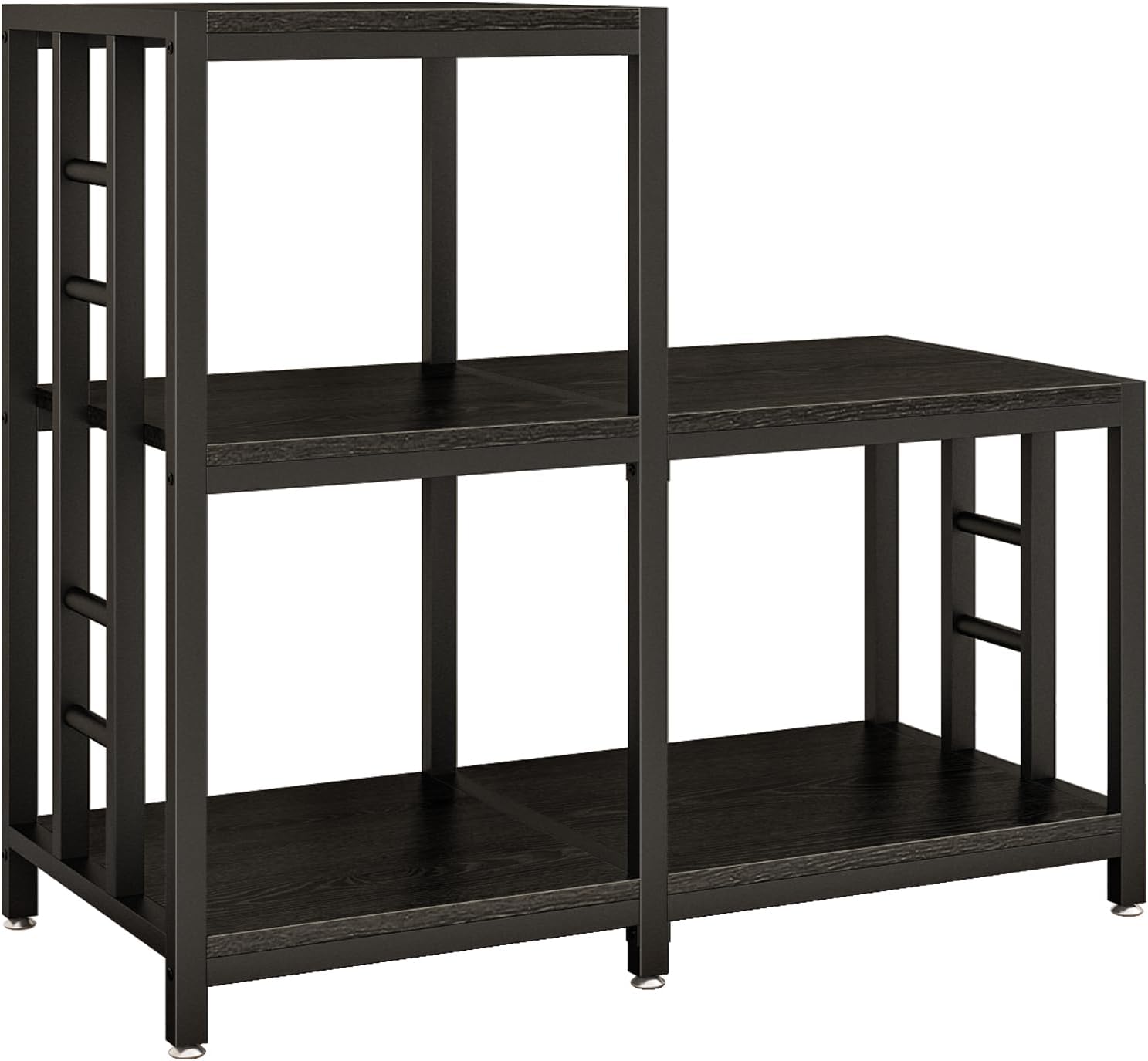 METYERRY 5-Tier Mini Fridge Stand, Bakers Rack with Storage,Multi-Purpose Microwave Stand,Mini Fridge Cabinet,Mini Fridge Shelf for Office,Kitchen,Living Room,Coffee Bar,Black