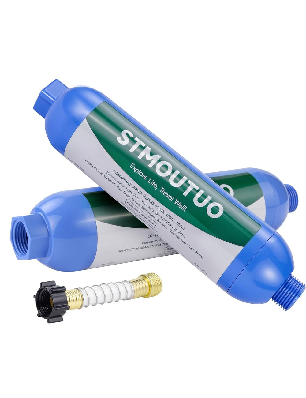 RV Water Filter with Hose Protector, 2 Pack for Camper.