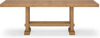 Signature Design by Ashley Havonplane Rustic Distressed Counter Height Dining Extension Table with Removable Center Leaf and Double Trestle Base, Light Brown