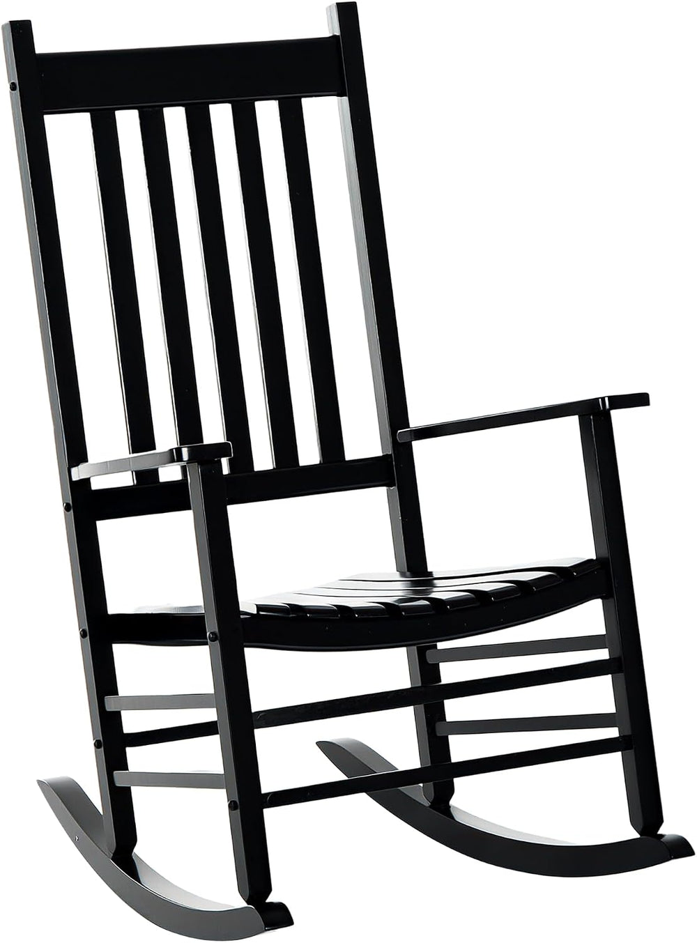 Outsunny Outdoor Rocking Chair High Density Wooden Rockers Black | Patio Rock...