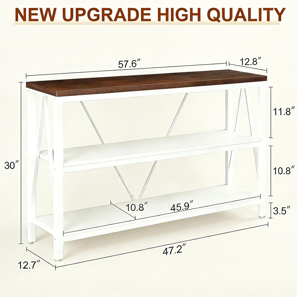 HOMISSUE Entryway Console Table, Rustic Console Tables with Wide Storage, Ind...