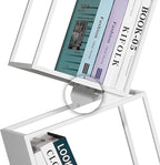 67-Inch 5-Tier Floating Bookshelf – Staggered Geometric Design, Freestanding Metal Storage & Display Rack for Home & Office (White)