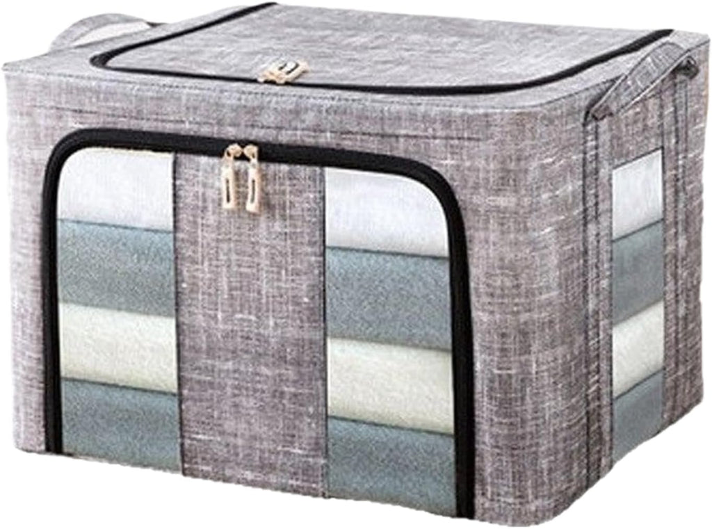 Clothes Storage Bins 50x40x33cm, 66L Waterproof Foldable Fabric Container, Ideal for Bedroom, Closet, Apartment, Home, Bed Sheets, Comforters, Toys, Garments