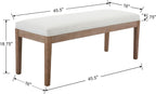 Linen Dining Bench Upholstered Entryway Bench Farmhouse Shoe Bench Seat Ottoman for Hallway Living Room Bedroom End of Bed Dining Room Kitchen, 45.5" Long, Beige