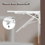 Upgrade Wall Mounted Folding Table 31.5”L x 15.7”W, Laundry Folding Table with Heavy Duty Metal Collapsible Shelf Brackets, Wall Mounted Desk Fold Down for Small Spaces, White