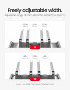 3-Slot Vertical Laptop Stand Holder,Adjustable ABS Plastic Desktop Notebook Dock,Vertical Laptop Stand Space-Saving for All MacBook/Surface/Samsung/HP/Dell/Chrome Book