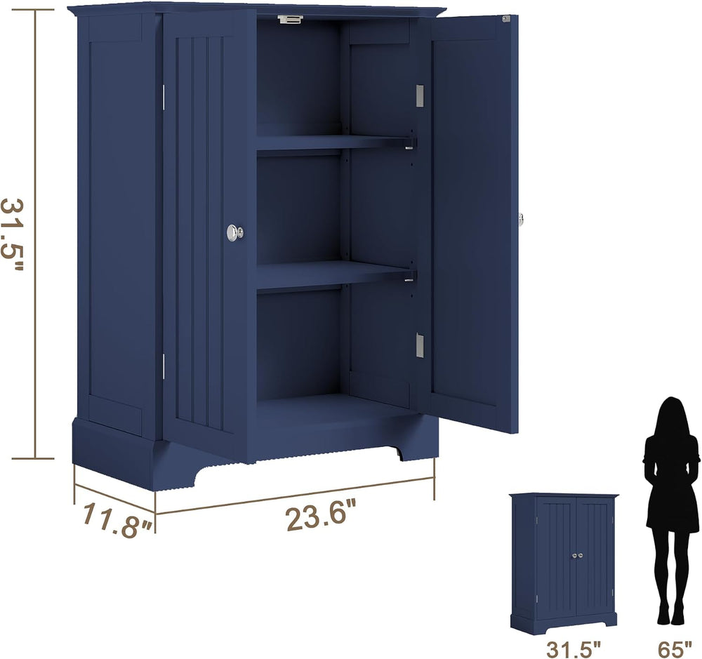 ChooChoo Bathroom Floor Cabinet with 2 Doors and Adjustable Shelves