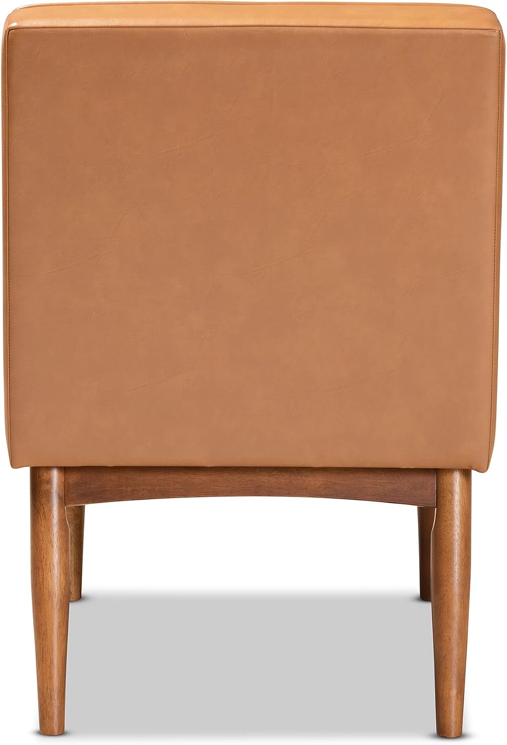Baxton Studio Riordan Mid-Century Modern Tan Faux Leather Upholstered and Walnut Brown Finished Wood Dining Chair