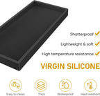 EG-SIPRO Silicone Bathroom Tray, Shatterproof, Black, Rectangular, 10.6 x 5.1 Inches