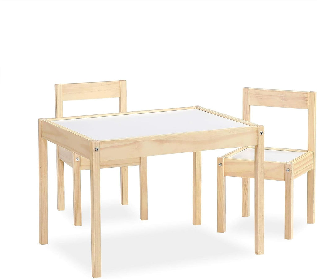 Baby Relax Hunter 3-Piece Kiddy Table & Chair, Natural/White Table Set