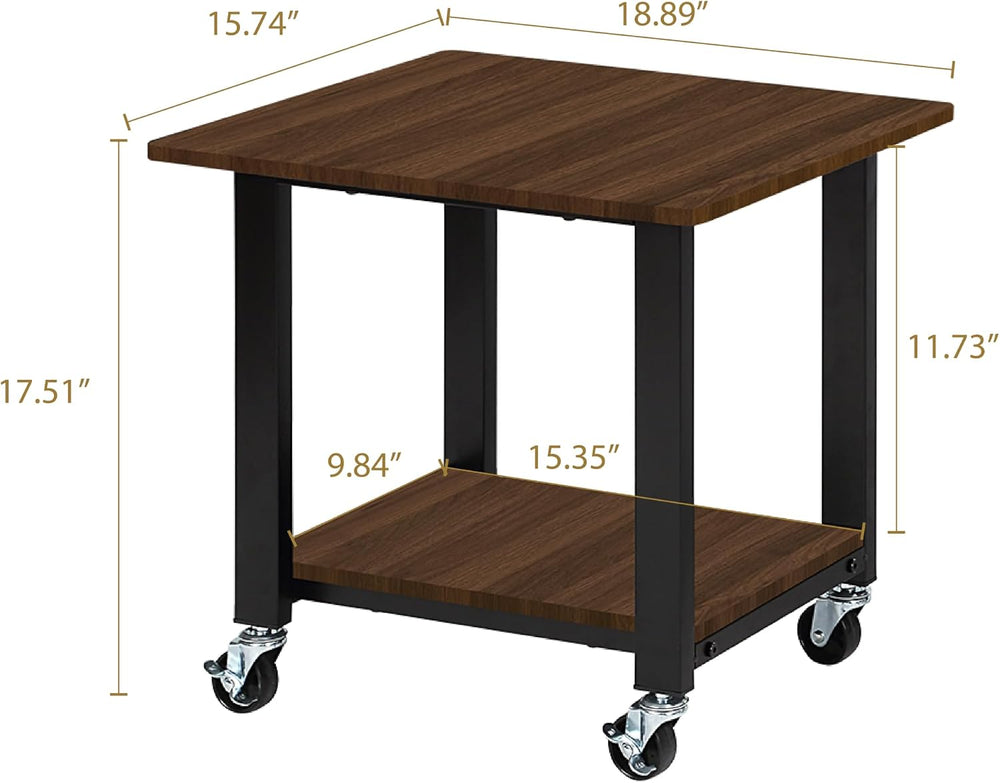 SunnyPoint 2-Tier Mobile Stand with Lockable Wheels — Printer Cart, Mini Frid...