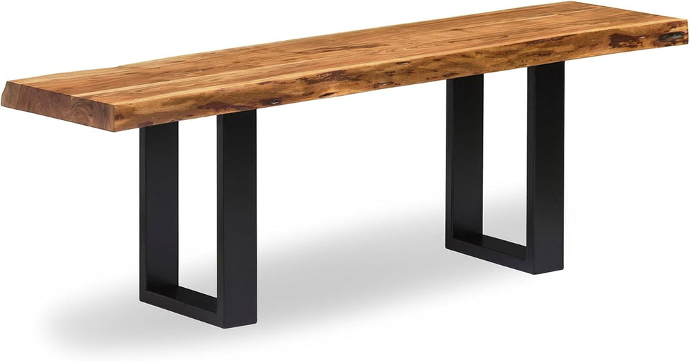 Alaterre Furniture Alpine Solid Wood Entryway Bench - 48 Inch Industrial Mode...