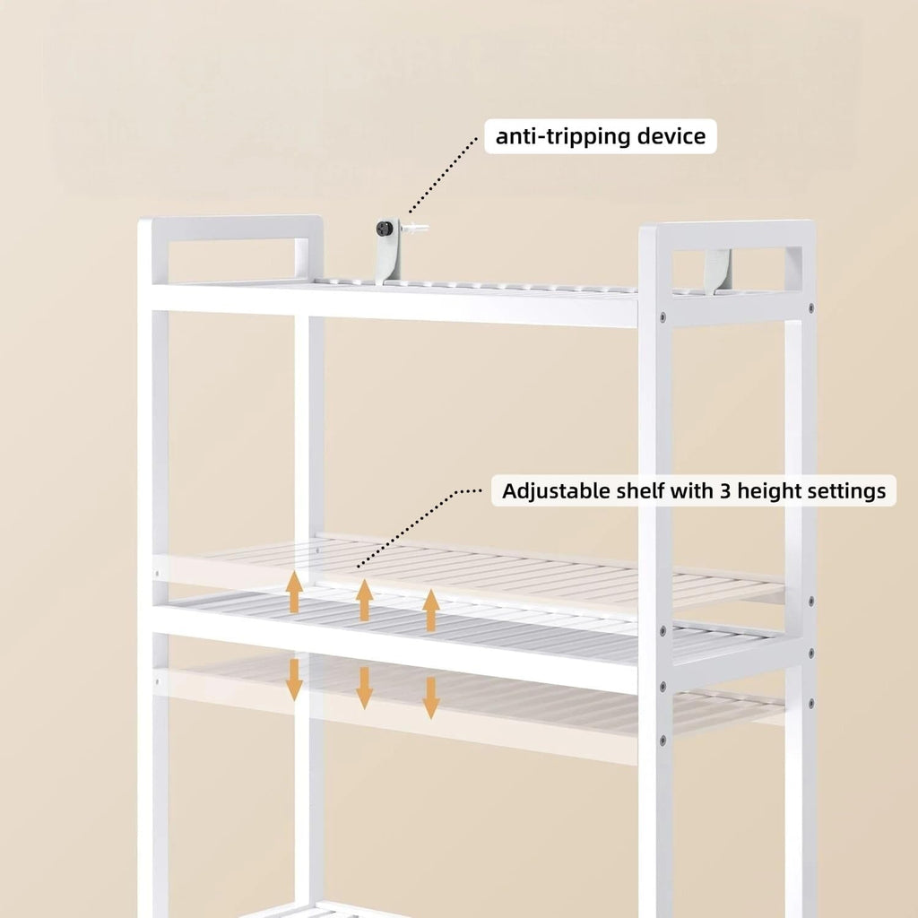 Gizoon 3 Tier Over The Toilet Storage Cabinet, Bamboo Bathroom Over Toilet Storage with Adjustable Shelves，Space-Saving Freestanding Shelves, 10.24"D x 24.8"W x 66.93"H, for Bathroom, Laundry Rooms