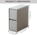 Narrow Nightstand, Solid Wood Night Stand for Small Spaces, Couch, Gray Color 7.87in Wide