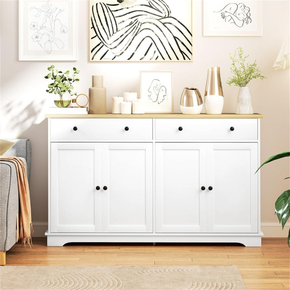 lapday Kitchen Cabinet with 2 Spacious Drawers,2 Doors,3-Level Adjustable She...