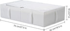 TYEERS Under Bed Storage Containers, Durable Fabric, Washable, Collapsible, Under Bed Storage Bins for Clothes, Blankets, Sheets, Shoes, 27.5x16.5x7 Inches, 2-Pack, White