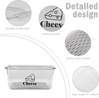 Cheese Holder Food Storage, Airtight Cheese Storage Box with Lid- Non Toxic, Lunch Meat Storage Sandwich Ham Cheeses Salami Sliced Turkey for Refrigerator to Keep Food Fresh,Clear-1Pack