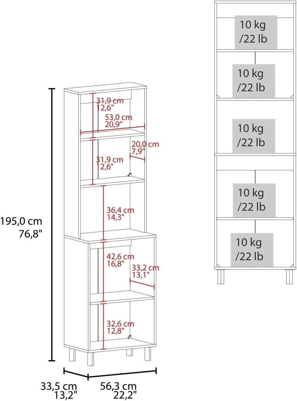 Kitchen Pantry, 4 Doors, 4 Shelves