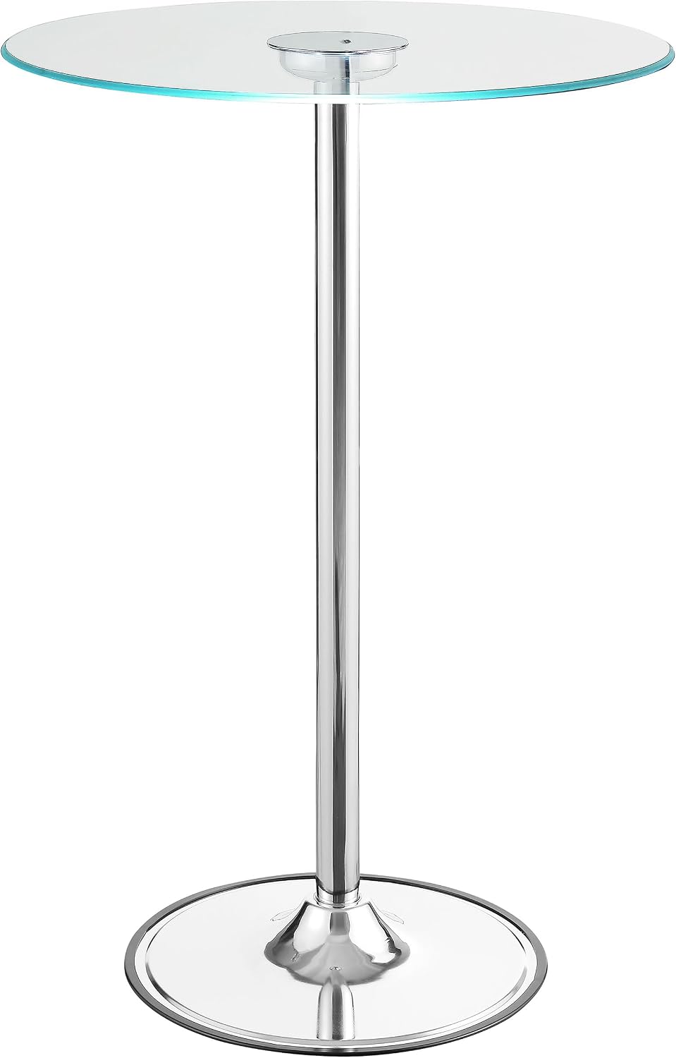 Chrome Glass Top LED Bar Table