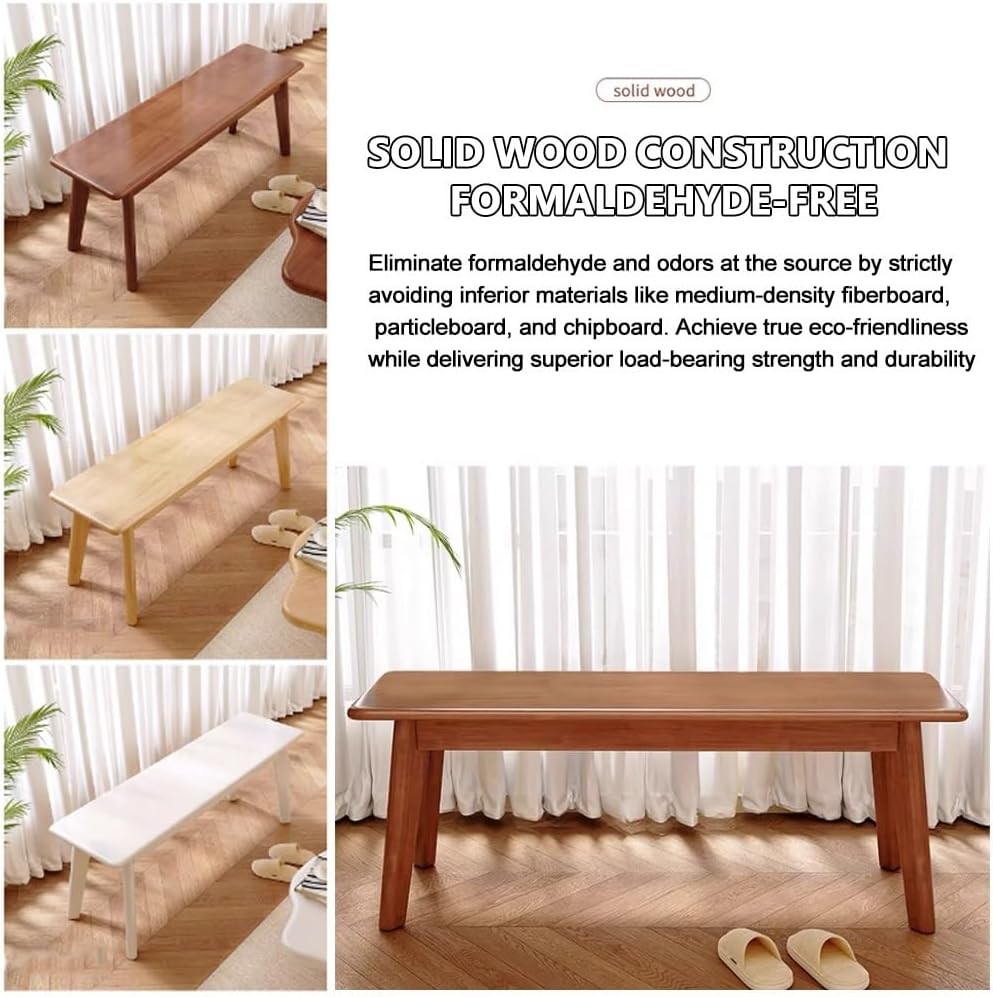 Solid Wood Bench, Rustic Skinny Wood Bench for Entryway, Narrow Bench Dining ...