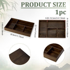 PH PandaHall 5 Grids Wooden Tea Bag Organizer Tea Storage Tray Sugar Packet Holder Condiment Storage Containers Sweeteners Candy Organizer Box for Coffee Station Kitchen Countertop Office Supplies