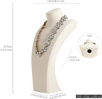 GemeShou Beige necklace storage organizer for sale, Velvet necklace holder stand, jewelry bust display stands, Jewelry Mannequin for Countertop, Showcase【Beige-Large height 12.4 inch】