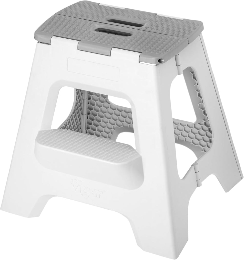 Vigar Compact Folding Step Stool - 16 Inch 2 Step Foldable Step Stool for Adu...