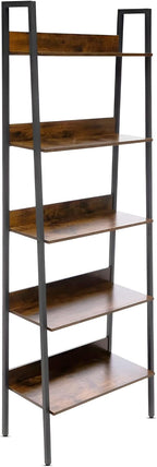 Hobby Lobby 5 Tier Industrial Ladder Shelf, 23.6 x 11.8 x 66.9 inches | Wood Ladder Shelf, Storage Ladder Shelves for Living Room, Bedroom