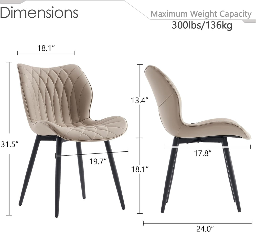 Kidol & Shellder Dining Chairs Set of 2, PU Leather Upholstered Kitchen C...