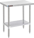 DuraSteel 30x36 Stainless Steel Work Table - NSF Commercial Prep Metal Table - Outdoor Pizza Oven Stand w/Under Shelf - Kitchen Island Laundry Utility Garage Microwave Stand Large Rolling Storage Cart