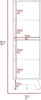 2-Door Pantry Cabinet Light Oak and White