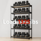 36" W Father&I 5-Shelf-Rack Industrial Metal Shelves Steel Utility Garage/Kitchen Storage Stand Shelving Units Adjustable Heavy-Duty Organizer for Shed/Closet/Pantry/Tote 72" H*36W*16D, Black